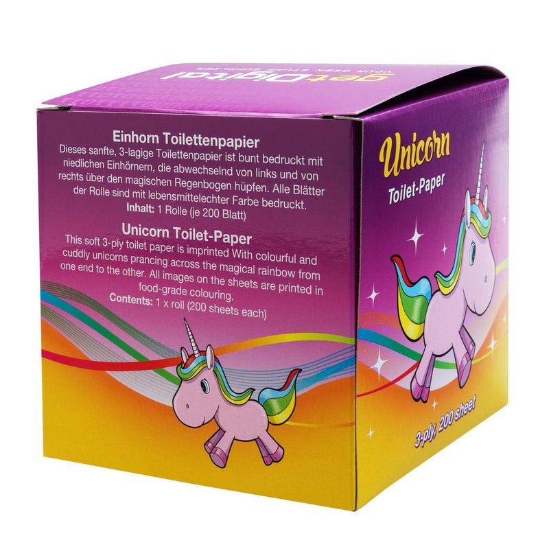 getDigital Unicorn Toilet Paper Novelty Bathroom Tissue - 1 Roll with 200 Sheets - Gift Box included - Image 4